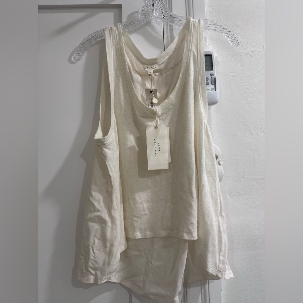 NWT Soft Joie cream cotton and silk tank top (good condition)